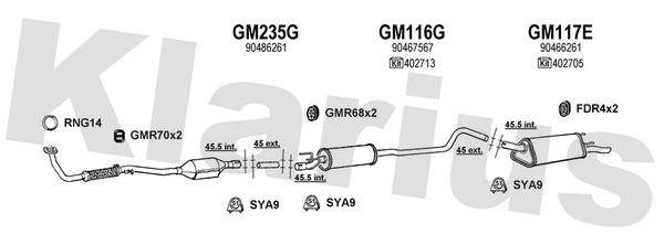 Klarius GM235G - Sleeve  - Fits Opel Corsa 1.5TD