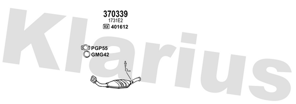 Klarius 370339 - Catalyst Non Type Approved  - Fits Citroen Berlingo 1.4i