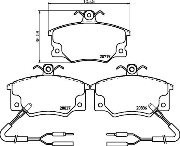 Mintex Brake Pad Set fits -Lancia MDB1278 (also fits other vehicles)
