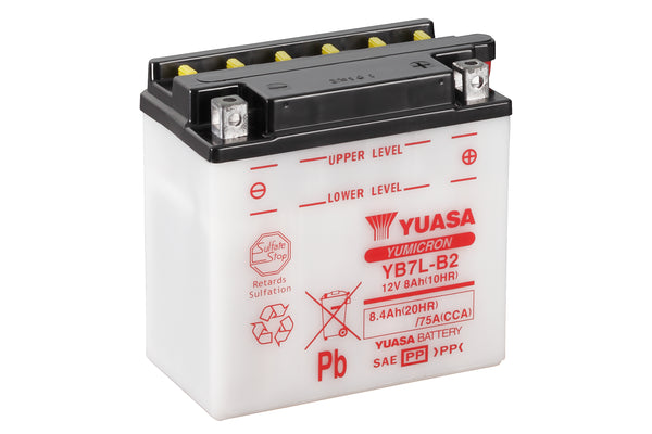 YB7L-B2 (DC) 12V Yuasa Yumicron Motorcycle Battery