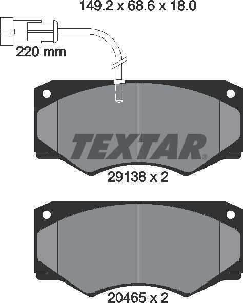 Textar Brake Pad Set - 2913801