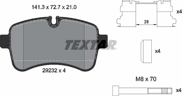 Textar Brake Pad Set - 2923201