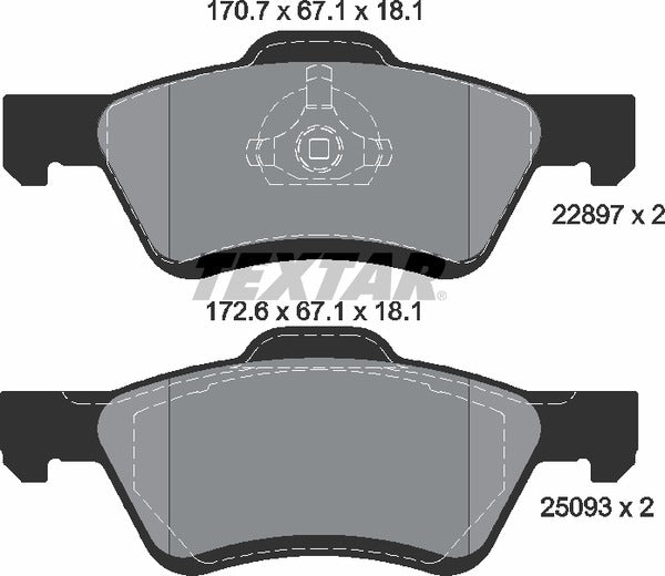 Textar Brake Pad Set - 2289701