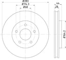 Mintex Brake Discs fits -Nissan V320:5 MDC2732 (also fits other vehicles)