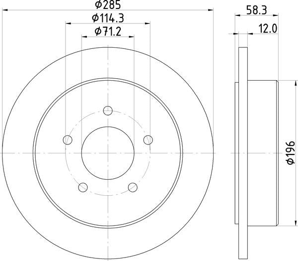 Mintex Brake Discs fits -Ford Usa S285:5 MDC1335 (also fits other vehicles)