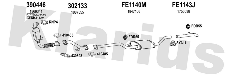 Klarius 390446 - Catalyst & Dpf Combined  - Fits Ford C-Max II 1.6TDCi