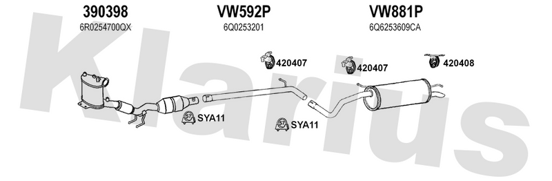 Klarius 390398 - Diesel Particulate Filter  - Fits Audi A1 1.6 TDi