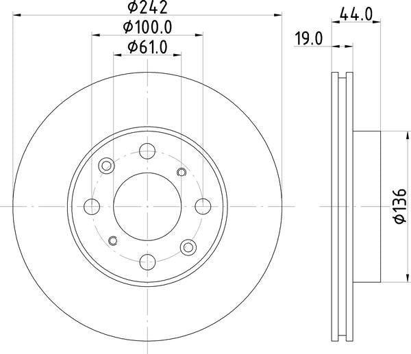 Mintex Brake Discs fits -ACura Honda S261:5 MDC645 (also fits other vehicles)