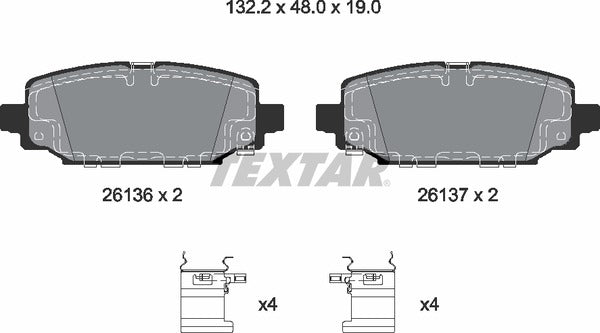 Textar Brake Pad Set - 2613601
