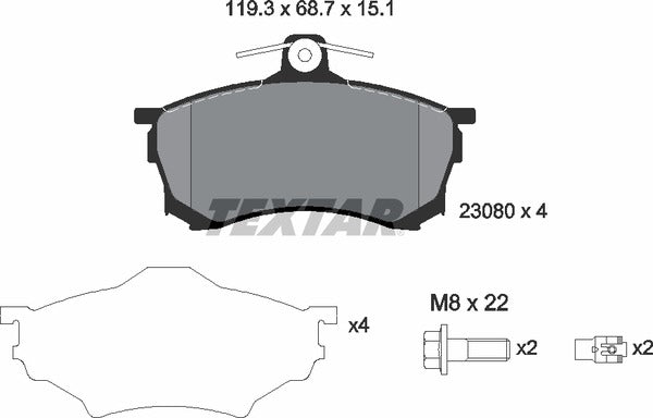 Textar Brake Pad Set - 2308001