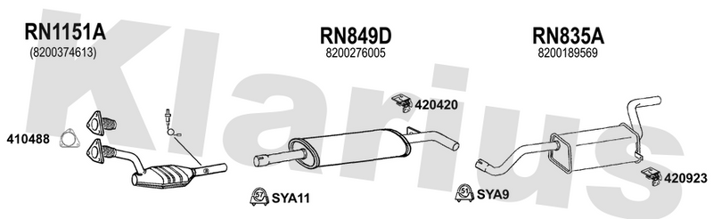 Klarius RN1151A - Catalyst Repair Pipe  - Fits Renault Grand Scenic 1.6i