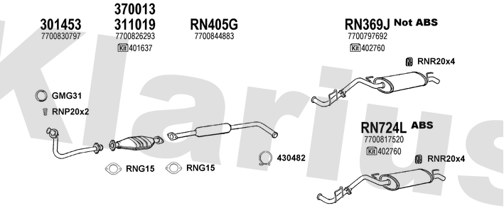 Klarius 301453 - Front Pipe For Cat  - Fits Renault Clio 1.2i