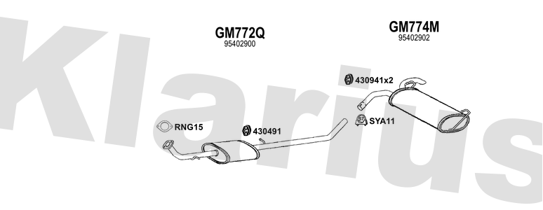 Klarius GM772Q - Box With Centre Pipe  - Fits Chevrolet TRAX 1.6