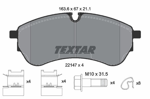 Textar Brake Pad Set - 2214701