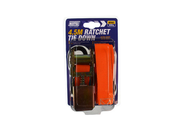 Maypole Ratchet Strap Plus Hooks 4.5m DP