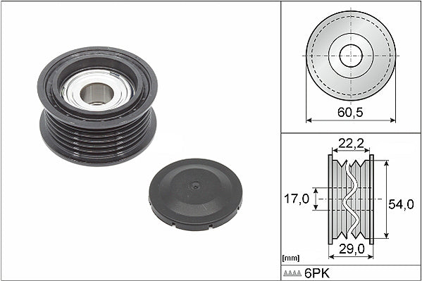 INA Deflection/Guide Pulley - V-Ribbed Belt - Part No - 532085410