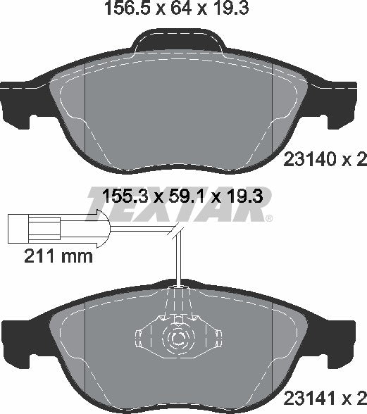 Textar Brake Pad Set - 2314002