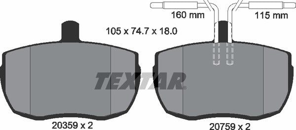 Textar Brake Pad Set - 2035907