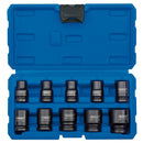 Metric Impact Socket Set, 1/2" Sq Dr (10 Piece)