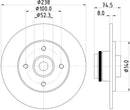 Mintex Brake Discs fits -Renault V365:5 MDC2266 (also fits other vehicles)