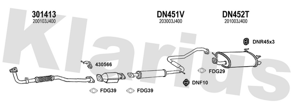 Klarius 301413 - Front Pipe For Cat  - Fits Nissan Primera 2.0i