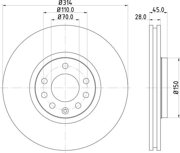 Mintex Brake Discs fits -Cadillac Opel Saab Vauxhall S279:4 MDC1674 (also fits other vehicles)