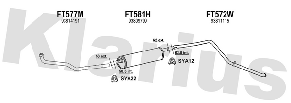 Klarius FT577M - Front Pipe  - Fits Fiat Daily 2.5TD  35.10,35.12,45.10,49.10,49.12