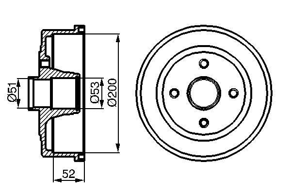 Bosch Brake Drum (Single) Db206 - 0986477135