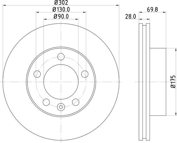 Mintex Brake Discs fits -Nissan Opel Renault Vauxhall V294:6 MDC2240 (also fits other vehicles)