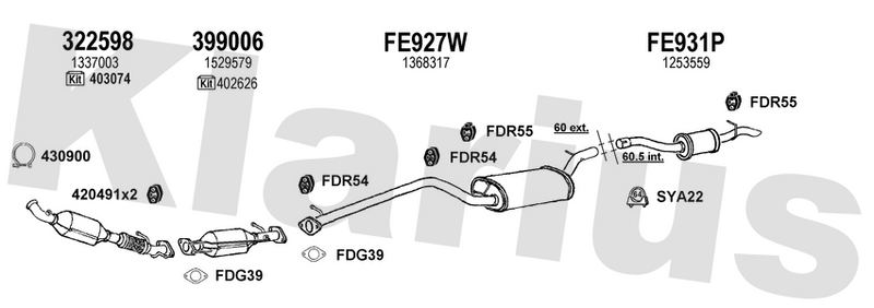 Klarius 322598 - Catalyst Type Approved Withpip  - Fits Ford C-Max 2.0TDCi