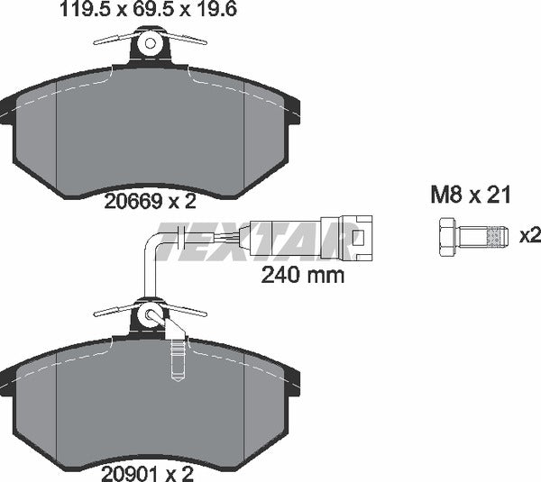 Textar Brake Pad Set - 2066922