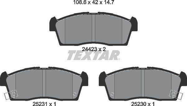 Textar Brake Pad Set - 2442302