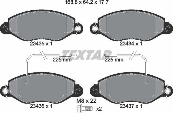 Textar Brake Pad Set - 2343501