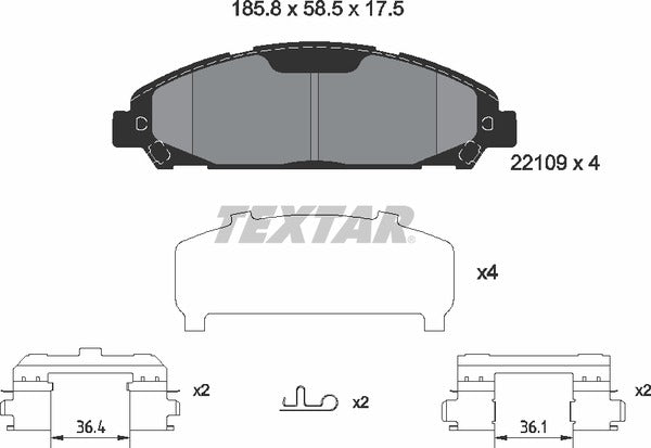 Textar Brake Pad Set - 2210901