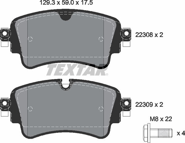 Textar Brake Pad Set - 2230801