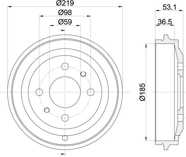 Mintex Brake Drum (Single) fits -Fiat MBD299 (also fits other vehicles)