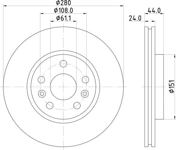 Mintex Brake Discs fits -Renault V365:5 MDC2321 (also fits other vehicles)