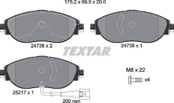 Textar Brake Pad Set - 2473801