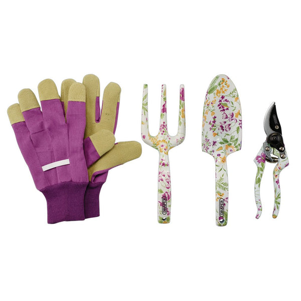 Garden Tool Set with Floral Pattern (4 Piece)