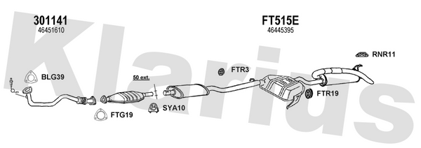 Klarius 301141 - Front Pipe For Cat  - Fits Fiat Brava 1.8i