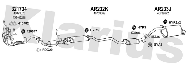 Klarius 321734 - Catalyst Type Approved Withpip  - Fits Alfa Romeo 147 1.6i