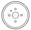 Borg & Beck Brake Drum  - BBR7183