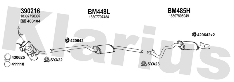 Klarius 390216 - Catalyst & Dpf Combined  - Fits BMW 318 2.0d