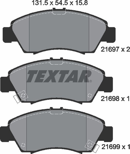 Honda, Brake Pad Set - Textar 21697012348202
