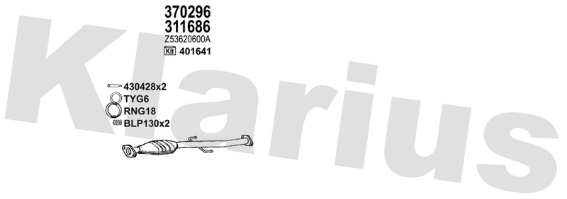 Klarius 311686 - Catalyst Type Approved  - Fits Mazda 323 1.5i