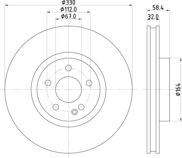 Mintex Brake Discs fits -MercedesBenz V375:5 MDC2728 (also fits other vehicles)
