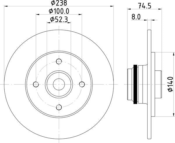 Mintex Brake Discs fits -Renault V345:5 MDC2381 (also fits other vehicles)