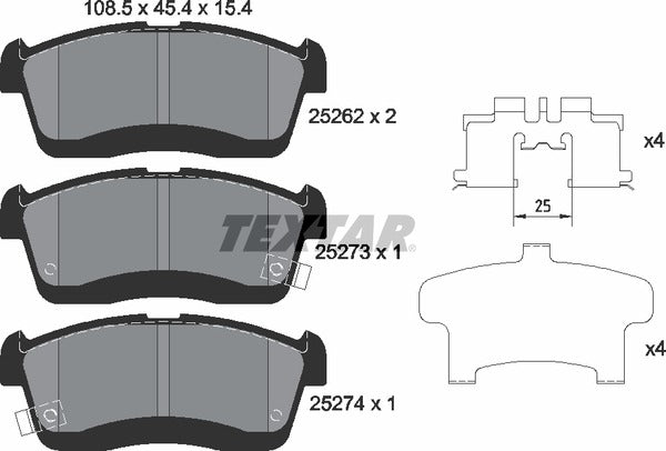 Textar Brake Pad Set - 2526201