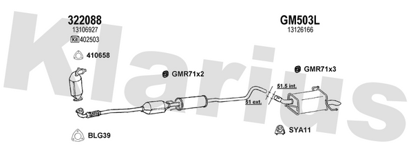 Klarius 322088 - Catalyst Type Approved Withpip  - Fits Opel Astra H 1.7CDTi