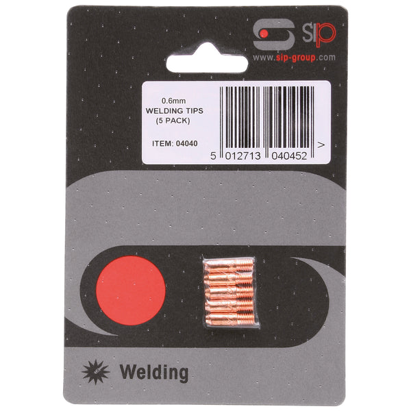 SIP 5x 0.6mm M5 MIG Welding Tip Pack